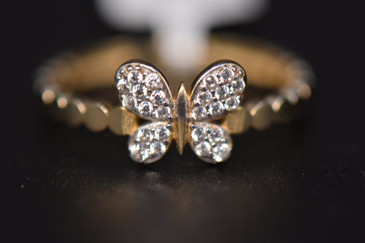14K Yellow Gold White Pearl Butterfly Ring / Anillo de Mariposa Blanca Perlada en Oro Amarillo 14K (Copy)