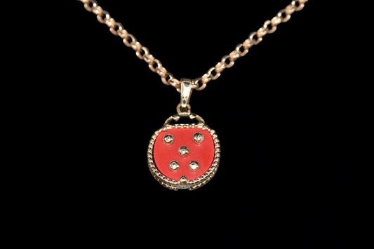 14K Ladybug Necklace / Cadena de Mariquita en Oro Amarillo 14K