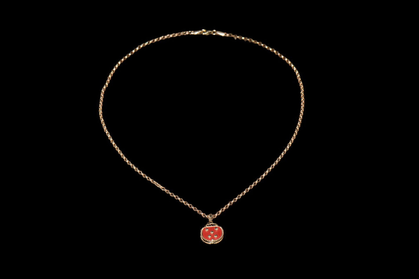 14K Ladybug Necklace / Cadena de Mariquita en Oro Amarillo 14K