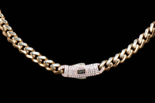 10K Monaco Hollow Choker Necklace/ Cadena Mónaco Hollow 10K Gargantilla