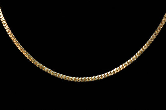 10K Cuban Link Solid Gold Choker / Cadena Estilo Cuban 10K Solidad Gargantilla