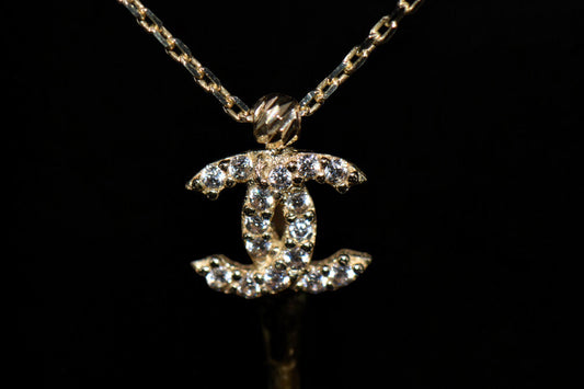 10K Double C Necklace / Cadena con Dije de Doble C 10K